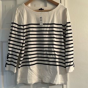 Talbots blue stripe blouse- M